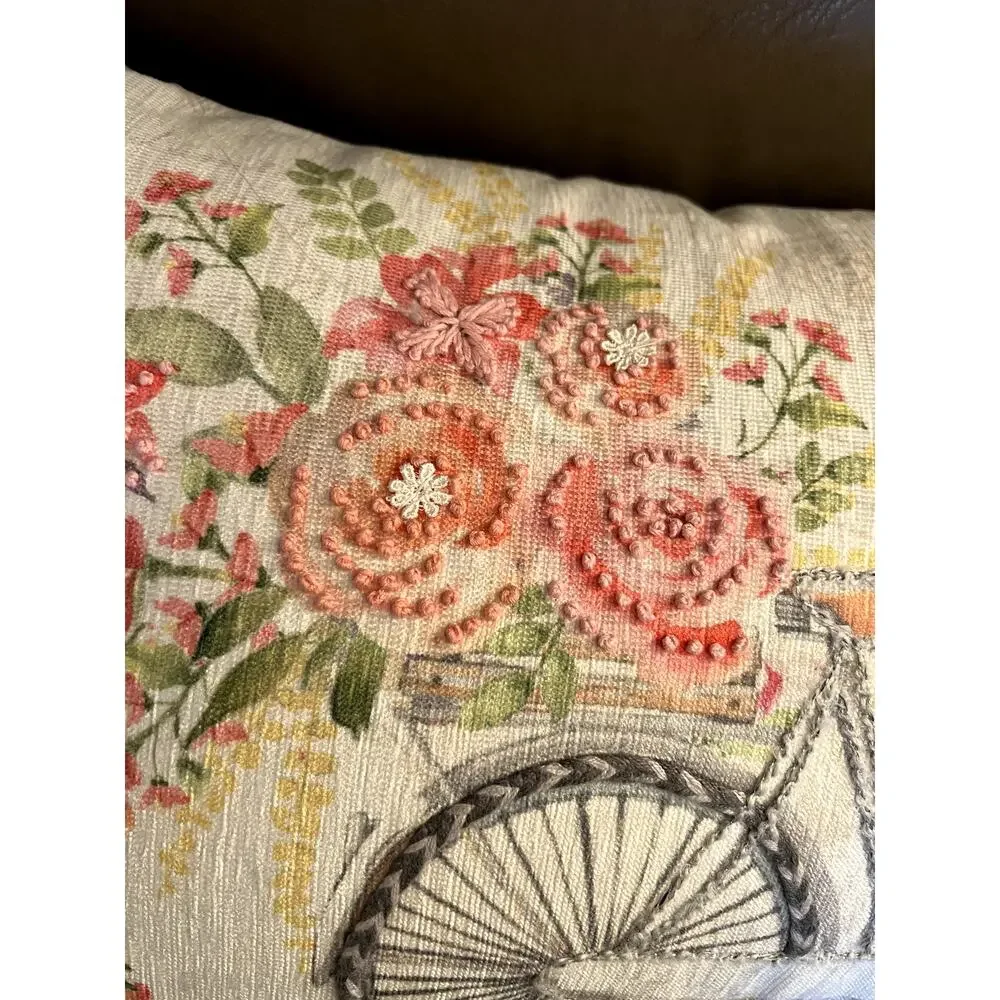 Primrose Vintage Embroidered Throw Pillows, Pair of Two